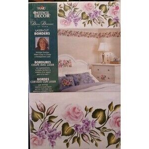 Plaid Stencil Decor Multi-layer Borders Stencils Cabbage Rose Pattern 26799